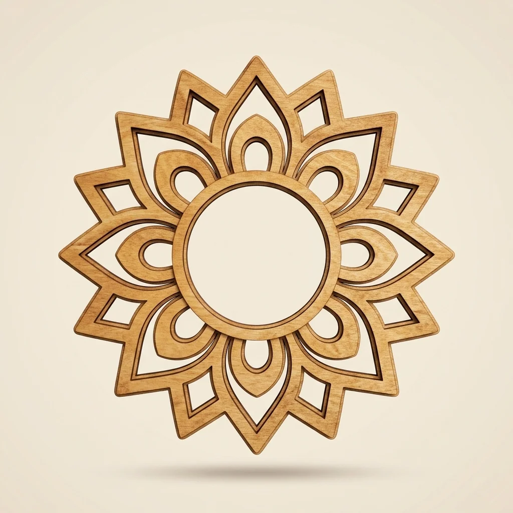 Mandala floral redondo estilo rangolí