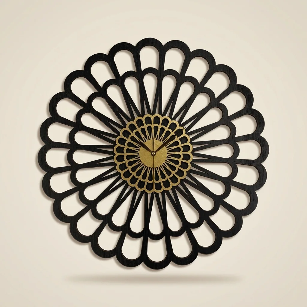 Reloj de pared mandala vidriera de colores