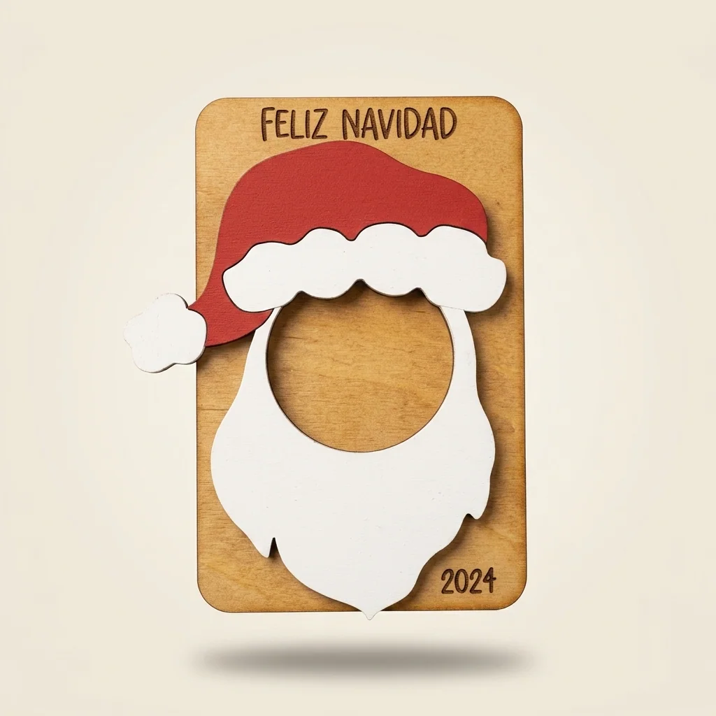 Marco navideño Santa Claus con año personalizado