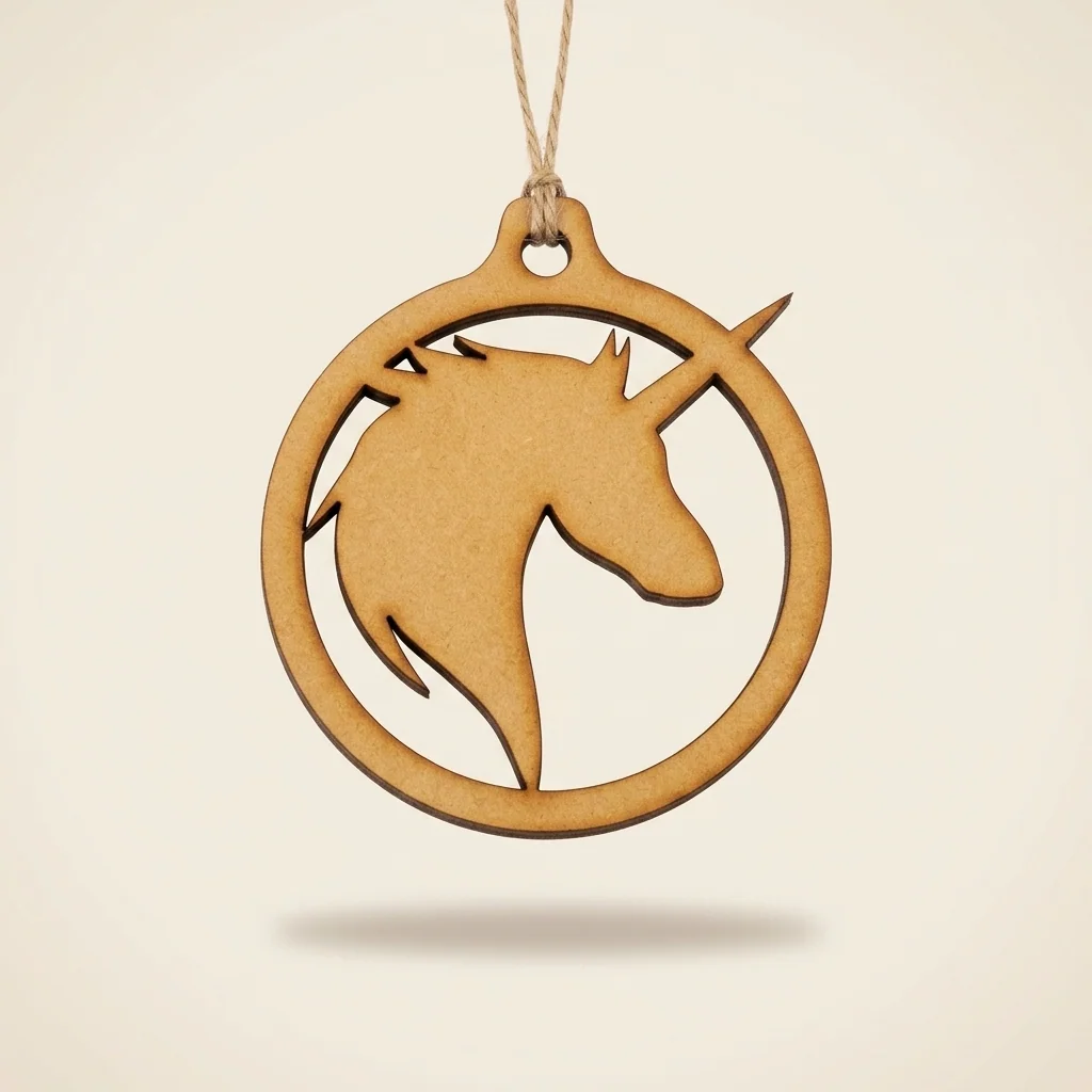 Ornamento navideño colgante silueta de unicornio
