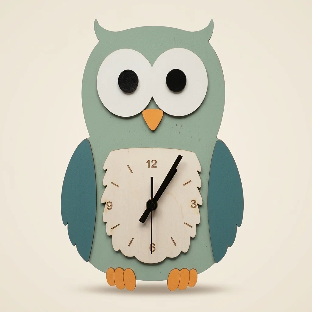 Reloj de pared búho infantil