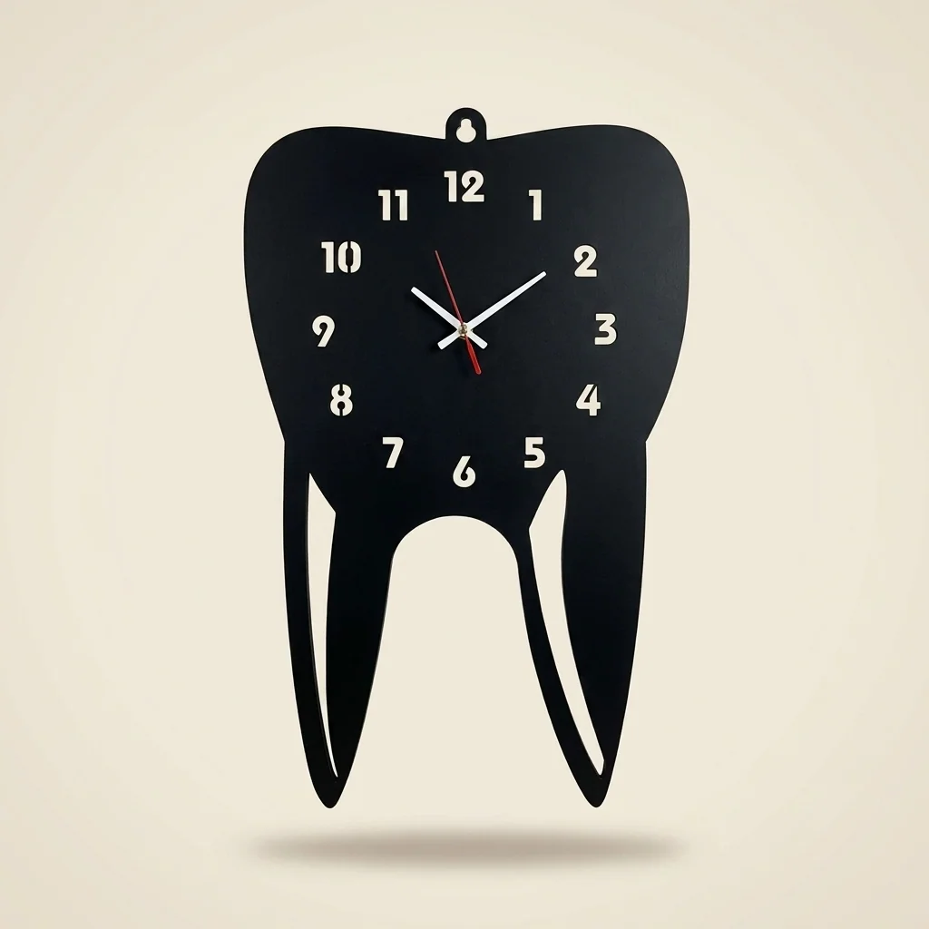 Reloj de pared diente para consultorio dental
