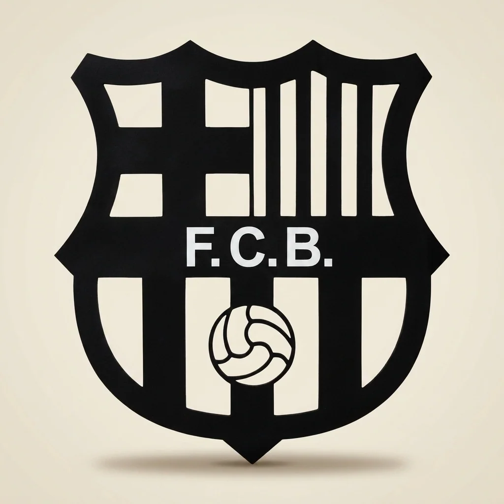 Cuadro escudo FC Barcelona calado en madera